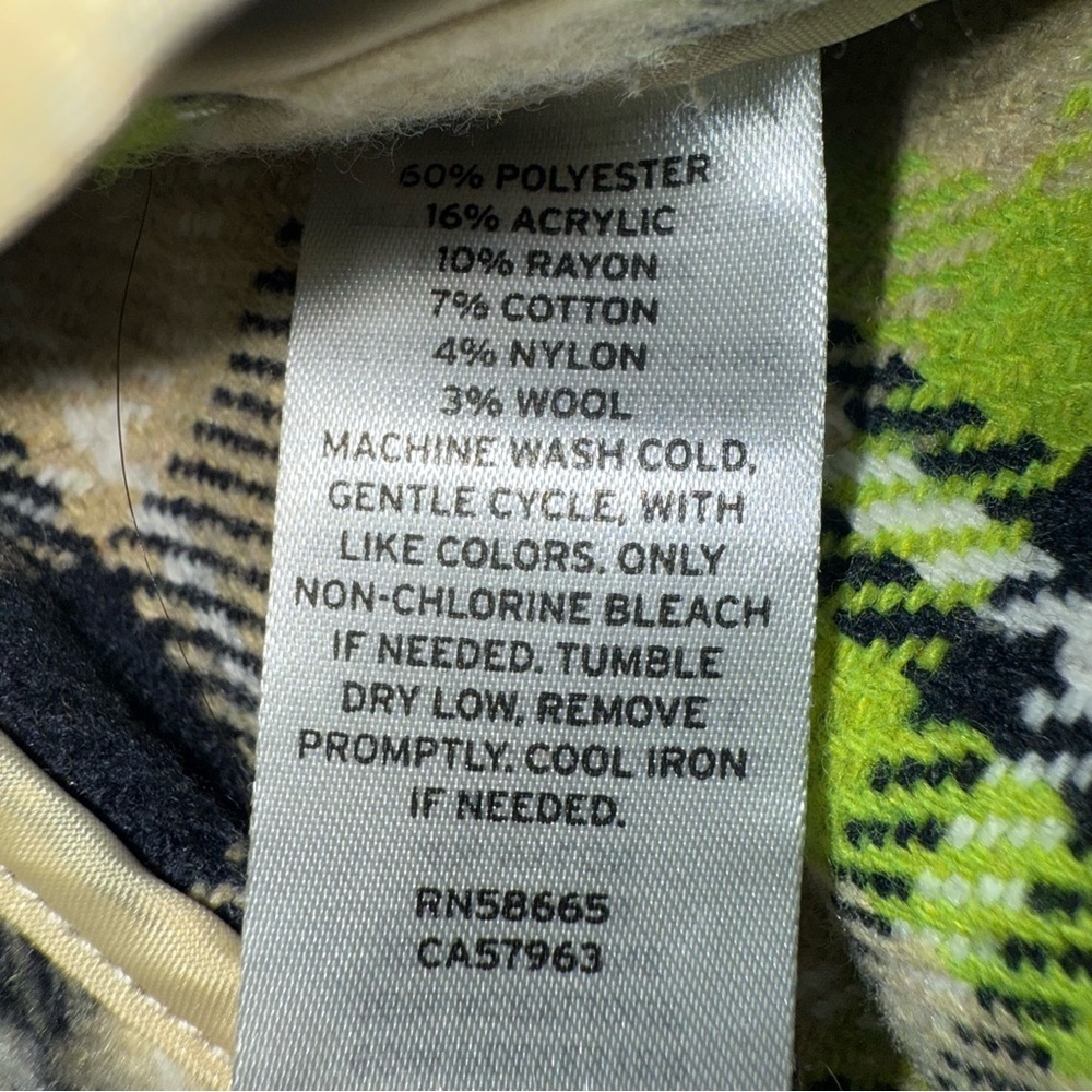 BP Brushed Plaid Oversize Shirt Jacket shacket XS- Green and Gray - Picture 10 of 12